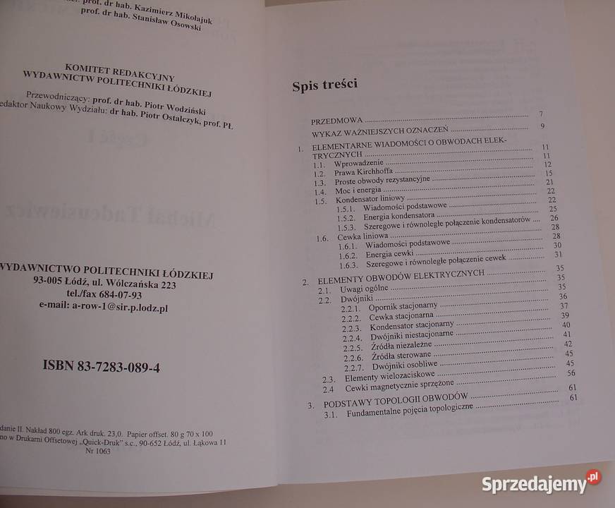 Teoria obwodów część 1 M Tadeusiewicz Łódź