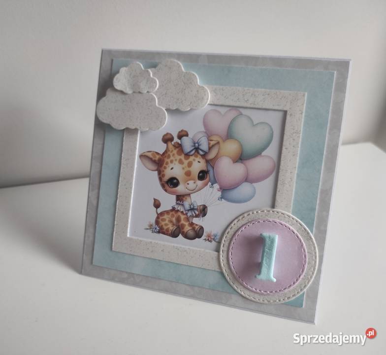 Kartka urodzinowa ręcznie robiona roczek Łódź