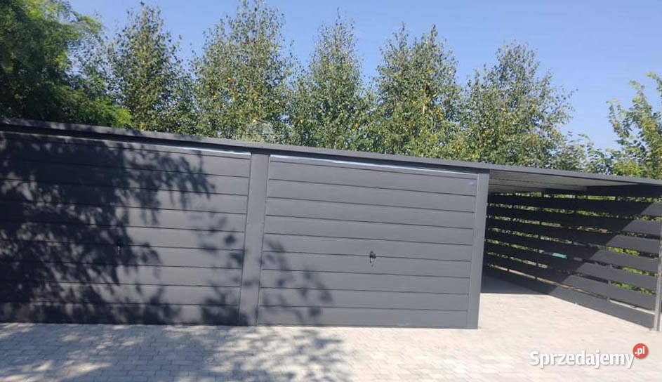 GARAŻ BLASZANY 6m x 6m WIATA 3m SPAD TYŁ 2xBRAMA Łapanów