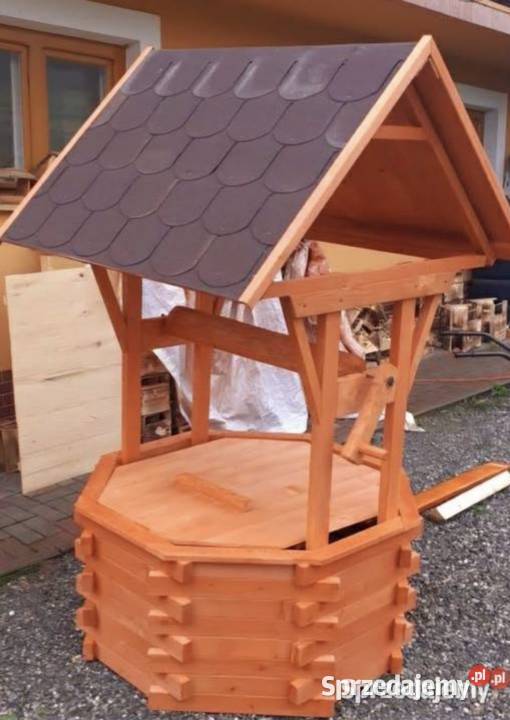 Studnia ogrodowa drewniana ozdobna na krąg Bielsko-Biała