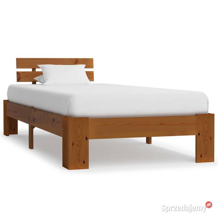 vidaXL Rama łóżka, miodowy brąz, lite drewno sosnowe 283179