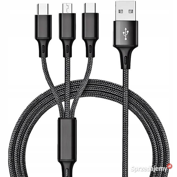 UNIWERSALNY KABEL PRZEWÓD USB 3W1 LIGHTNING Sosnowiec