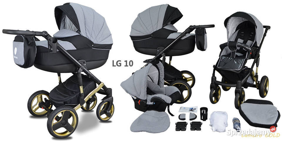 Wózek Dziecięcy 3w1 Gold Premium z Fotelikiem Warszawa