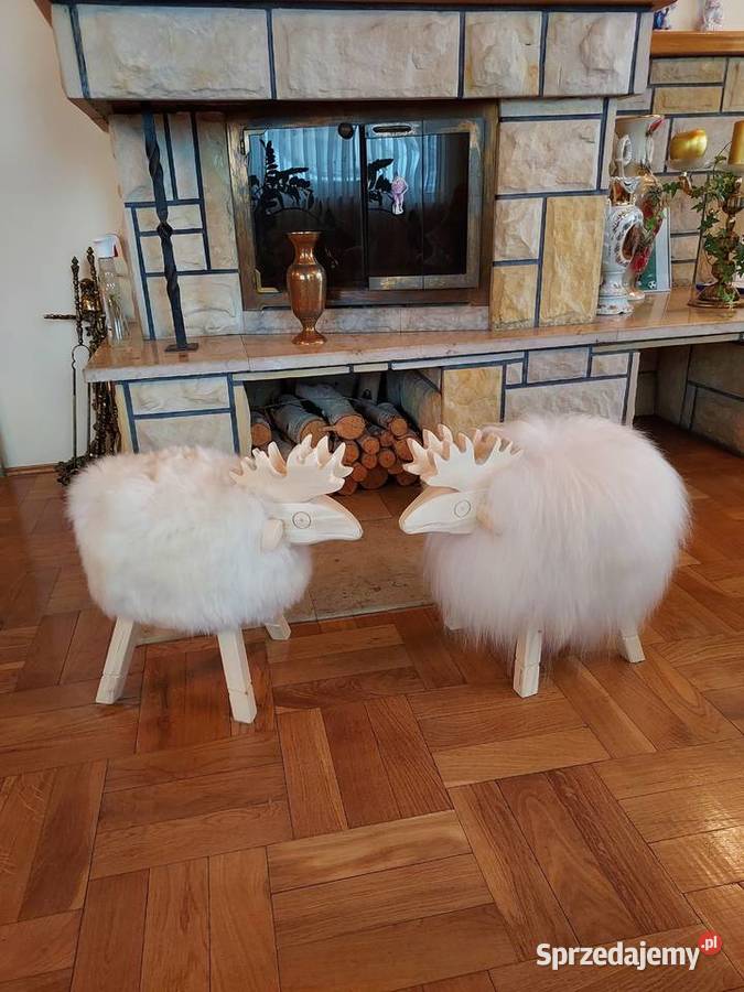 Renifer Reniferek Ozdobny z Naturalnej Owczej Szaflary