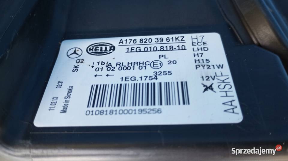 LAMPA REFLEKTOR PRAWY PRZÓD EU MERCEDES W176 A Nowy Tomyśl