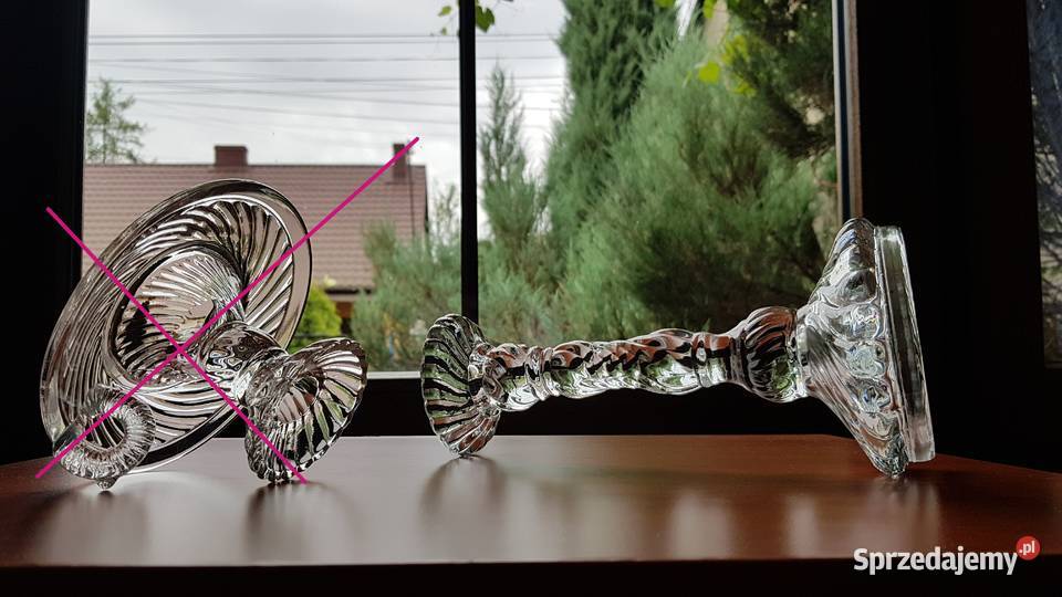 Świecznik Spirelli Ząbkowice szkło PRL