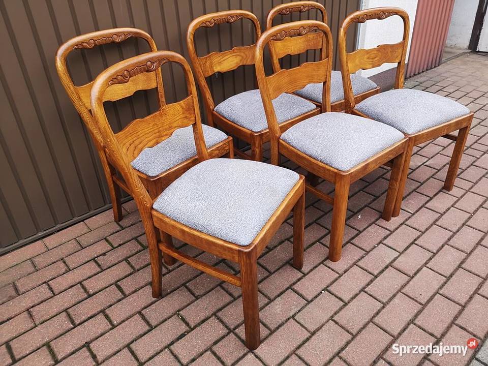 Krzesła ARTDECO Politura 6 Sztuk Stare Antyk wielkopolskie