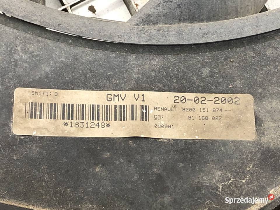 WENTYLATOR CHŁODNICY RENAULT TRAFIC II 19 82 Wentylatory chłodnicy