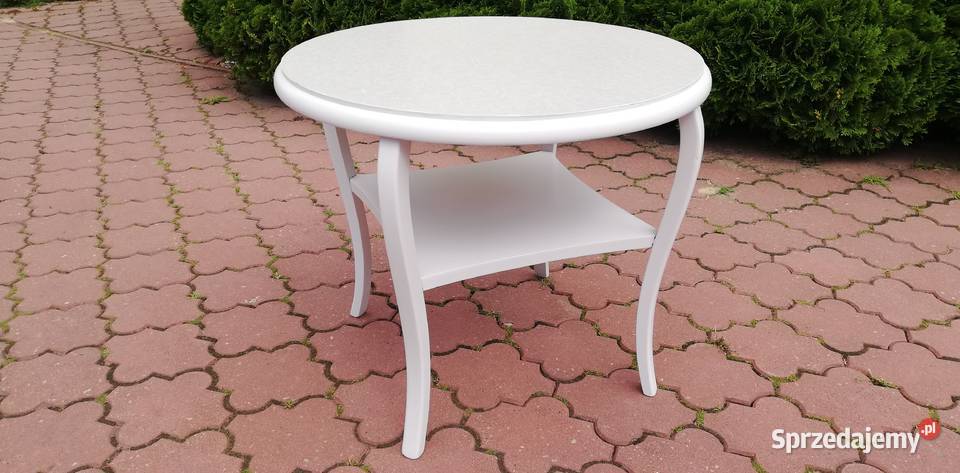 Stolik kawowy biały okrągły okolicznościowy Dom i Ogród sprzedam