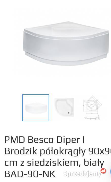 Kabina prysznicowa z wysokim brodzikiem 90x90 Olsztyn