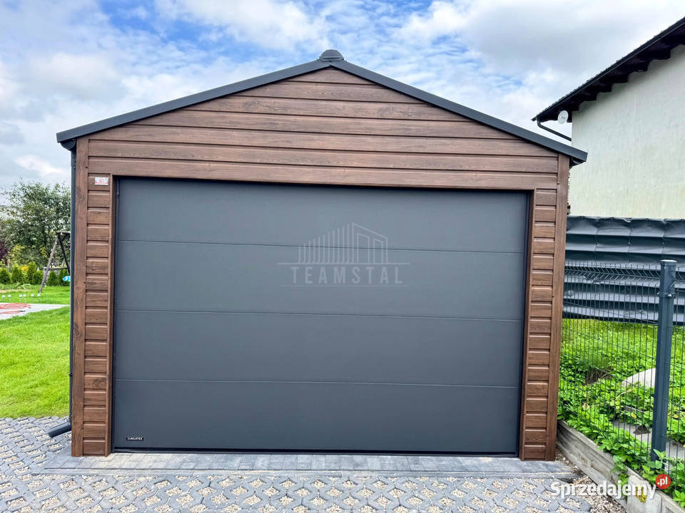 Garaż blaszany 37x6 brama segmentowa drzwi okno pomorskie Tczew