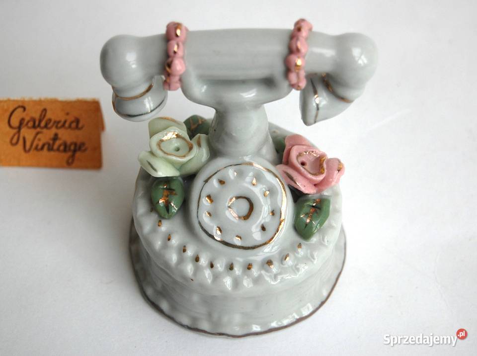 Telefon pojemnik puzderko szkatułka porcelana lubelskie