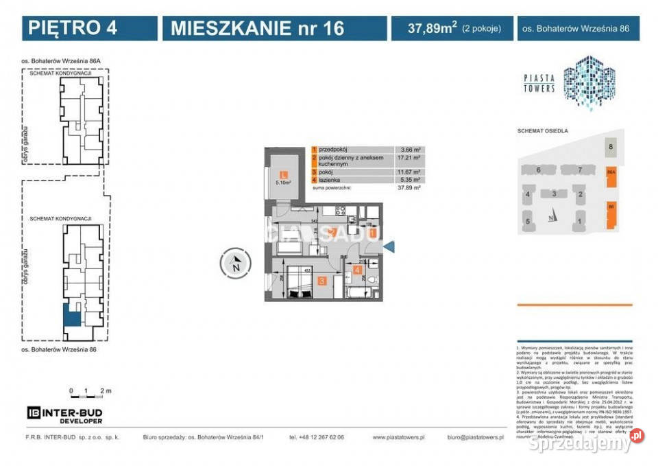 Mieszkanie 3789m2 2 pok Kraków