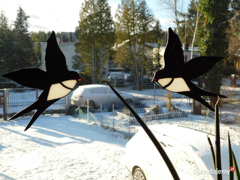 Witraż jaskółki witrażowe zawieszki na prezent wielokolorowy Dom i Ogród wielkopolskie Bugaj