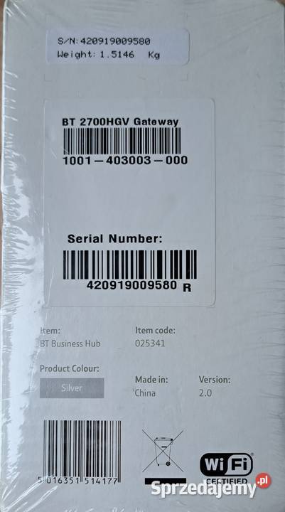 BT Business Hub BT2700HGV router WiFi punktu router Krosno