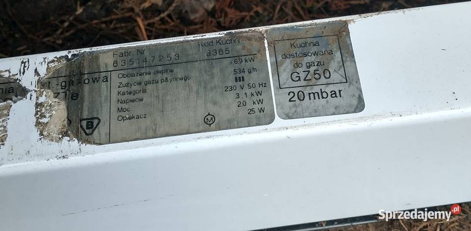 Kuchnia gazowo elektryczna Amica GZ50 na części wielkopolskie Krotoszyn