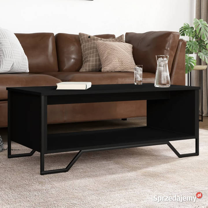Stolik kawowy czarny 100x51x40 materiał