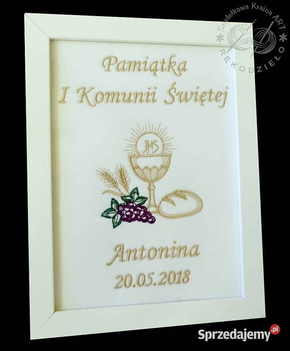 Pamiątka I Komunii Świętej chusta chusteczka z Toruń