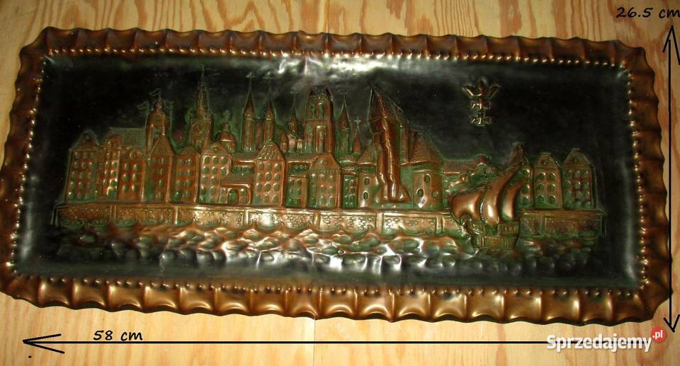 Miedzioryt Panorama Gdańska Toruń