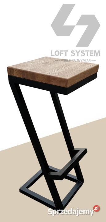 Hoker Loft z blatem dębowym 30cm Hokery