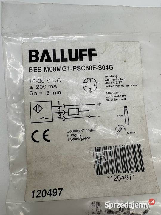 Balluff BES M08MG1PSC60FS04G Czujnik indukcyjny Pozostałe sprzedam