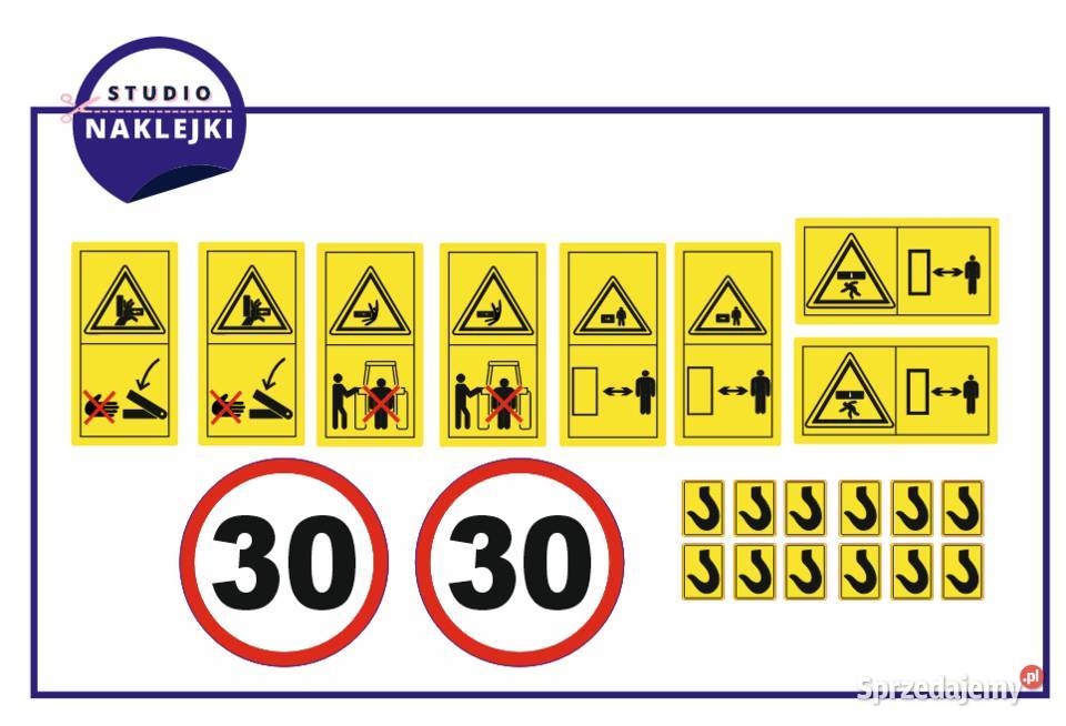 Naklejki Zestaw piktogramów ciągnik traktor Żarki