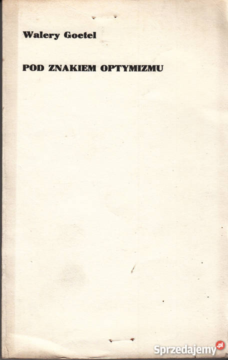 01195 POD ZNAKIEM OPTYMIZMU WSPOMNIENIA WALERY Czyrna