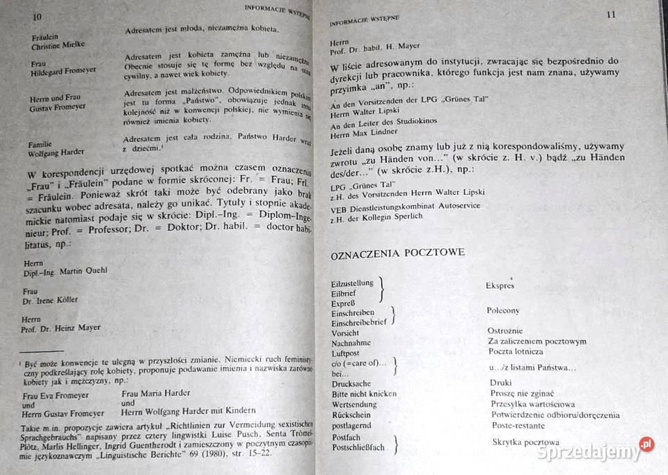 Wzory listów niemieckich Zofia Kwapisz HansJrg Chełm