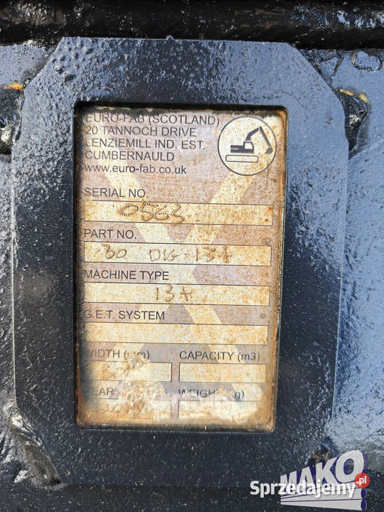 Łyżka EuroFab 70 do koparki Verachtert CW30S Ostrowiec Świętokrzyski