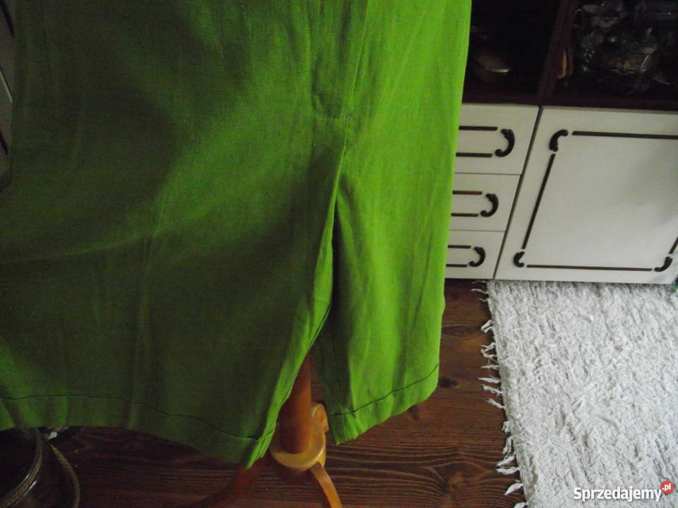 AMGIELSKIE SPODNIE Z LNU DO KOLAN r 48 wielkopolskie Piła