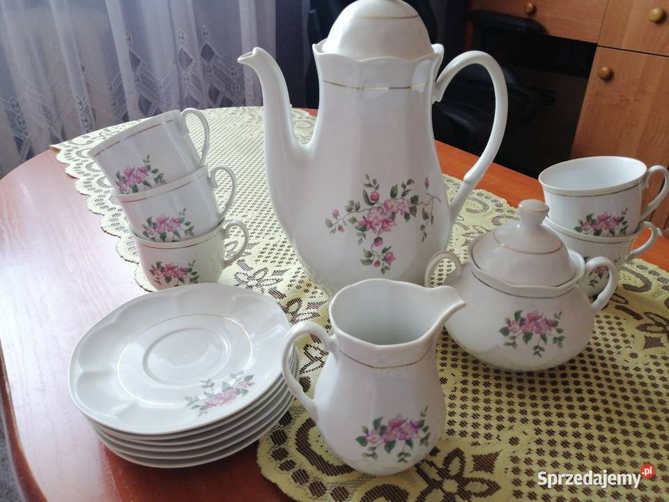 Porcelanowy serwis kawowy z PRL Gdynia