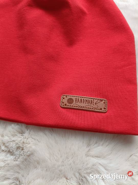 Przepiękne Czapki Dzianina czerwień
