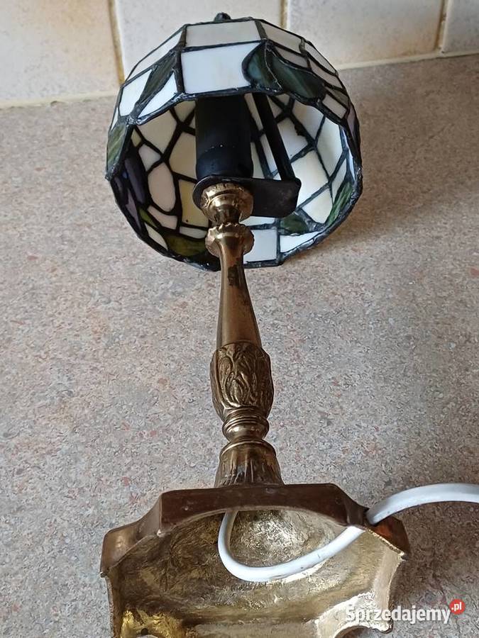 vintage lampka witrażowa