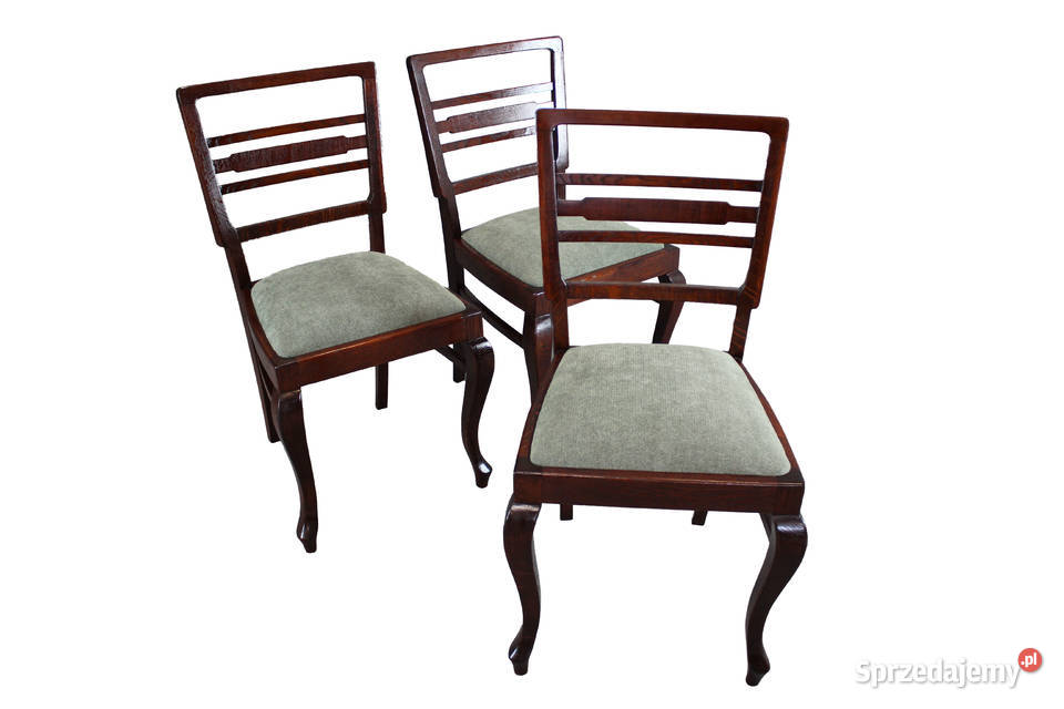 Zestaw 3 krzeseł dębowych renowacji krzesła 3 Bydgoszcz