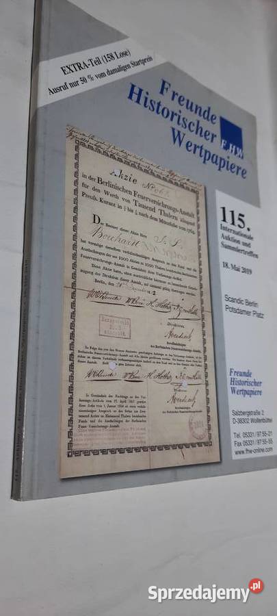 katalog aukcyjny papierów wartościowych FHW Warszawa