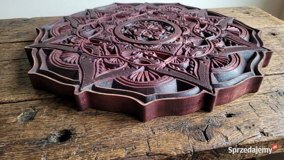 Mandala z drewna panel ścienny 3D obraz boho Nowy Targ