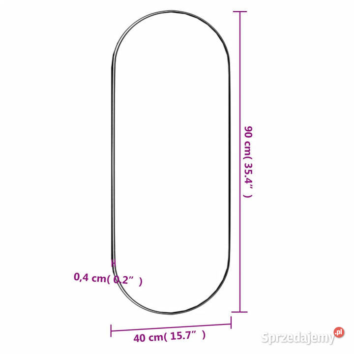 Lustro ścienne 40x90 szklane owalne WM350457 sprzedam
