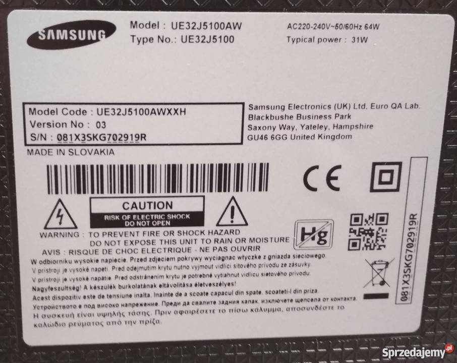 TELEWIZOR SAMSUNG UE32J5100AW Lombard Wrocław sprzedam