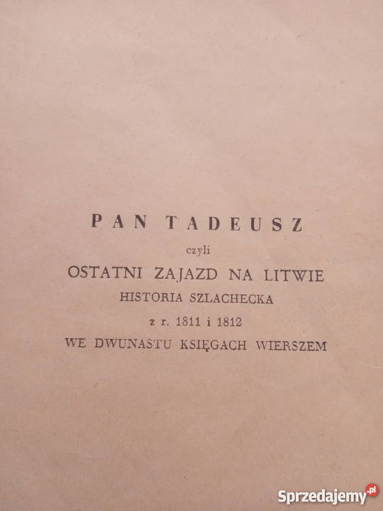 Pan Tadeusz książka miękka Dąbrowa Górnicza sprzedam