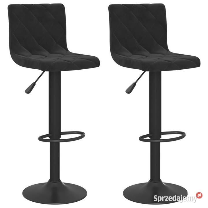 Stołki barowe 2 czarne obite aksamitem WM333728 mazowieckie Warszawa