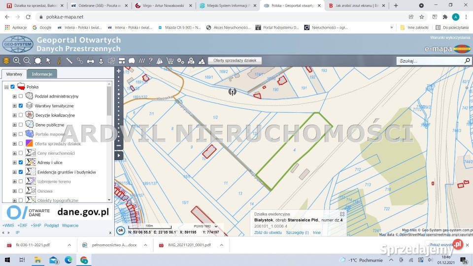 Ogłoszenie grunt 10870m2 Białystok Sycylijska