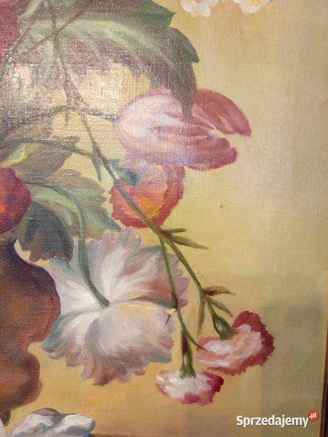 obraz olejny kwiaty na płótnie ręcznie malowany Piotrówek
