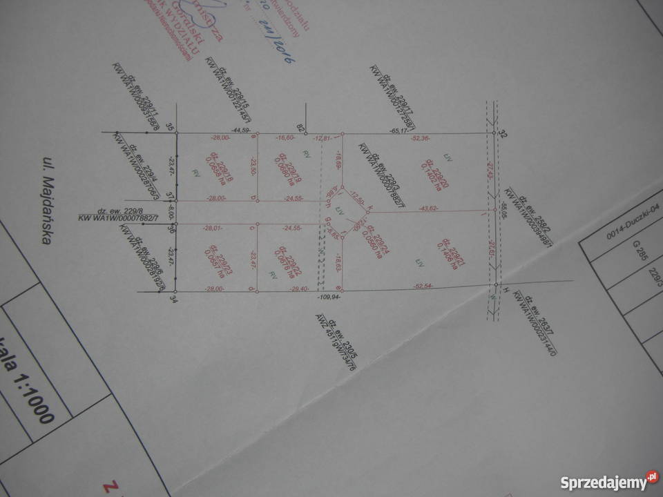SPRZEDAM DZIAŁKE BUDOWLANĄ DUCZKI 29.40m mazowieckie