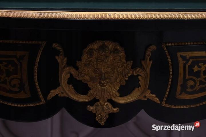 Drewniane Biurko Boulle Stół Biuro Okucia z Kraków