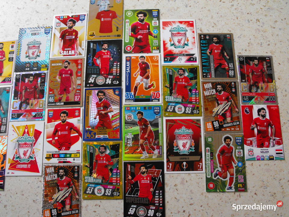 Karty piłkarskie MOHAMED SALAH LIVERPOOL zestaw Mykanów