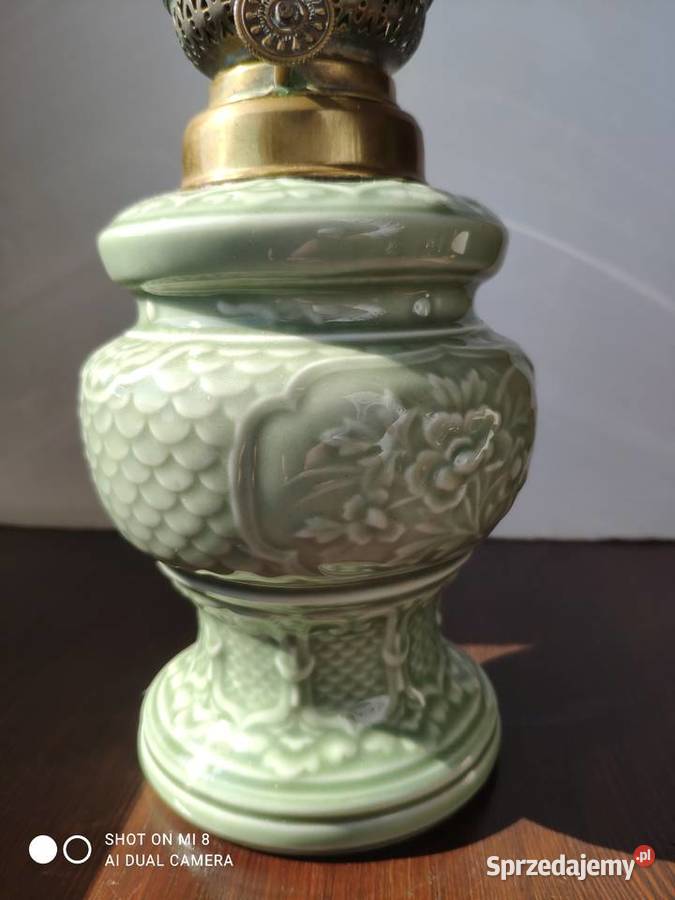 Stara francuska porcelanowa lampa naftowa Kraków