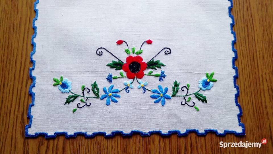 Bieżnik ręcznie haftowany haft kaszubski wielokolorowy Kalisz sprzedam