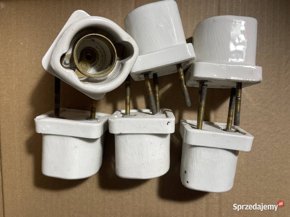 Zabytkowe gniazda porcelanowe bezpieczników 6 Łódź