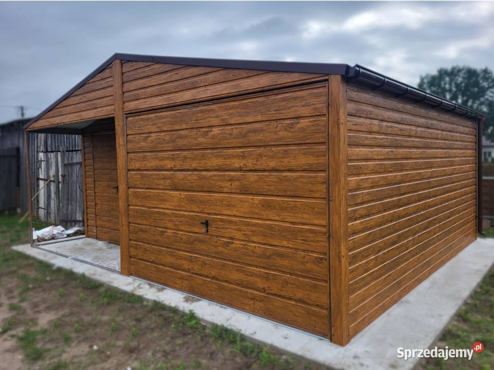 Garaż Blaszany 6x5 Dwuspadowy Drewnopodobny wielkopolskie