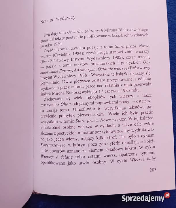 Miron Białoszewski Oho i inne wiersze PIW 2000r sprzedam